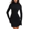 EMOTTOS Mini Abito Senza Schienale da Donna, Vestito Scoperta da Cocktail a Rete con Spalline Regolabili, Vestito Trasparente con Scollo Rotondo da Club per Feste di Compleanno, Nero, M