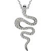 Anhänger 925 Silber Collana con ciondolo a forma di serpenti/vero argento 925 con zirconi/collier Kassik, colore pietra: bianco trasparente nero/online Acquista gioielli / 54071, Argento Sterling 925, zirconi, Zirconi