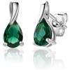 Miore orecchini da donna con smeraldo verde 9 ct in oro bianco 375