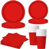 MORAINJAY Set di 68 Pezzi di Stoviglie Rosso per Feste, Piatti di Carta, Bicchieri, Tovaglioli, Stoviglie per Compleanni, Matrimoni, Baby Shower, Lauree, Anniversari, Set per 16 Ospiti