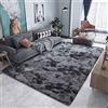 Tinyboy-hbq Tappeti Salotto Shaggy a Pelo Lungo Peloso Soggiorno Moderno Cameretta, Camera da Letto, Tappetino Antiscivolo (Grigio Nero, 250 x 300 cm)