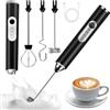 TIDEVAN 3 In 1 Montalatte Portatile Ricaricabile Frullino Montalatte USB Montalatte Elettrico Frullino 3 Velocità Regolabile, Schiumatore Latte con 3 Frullino in per Cappuccino, Caffè, Latte, Uova