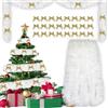 AN-WATTY Ghirlanda Natalizia 10m + 24pz Fiocchi Natale Dorato, Ghirlanda Natalizia per Porta, Ghirlanda Natalizia per Scale, Addobbi Natalizi per Albero, Ghirlande Natalizie, Decorazioni Natalizie