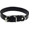 Hshduti - Collare per cani in pelle sintetica, regolabile, alla moda, in tinta unita, per cani di taglia piccola, media e grande, taglia S, colore: nero