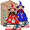 CAIYA 2X Kinder Bambola Befana 2024 Happy Snack con 5 Pezzi: Kinder Cerali, Bueno, Cioccolato e Kinder Cards 165g con Portachiavi CAIYA®