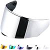 JQF Gear Visiera Casco Moto per Assault/Rapid/Stream,Sostituzione della Visiera della Lente del Casco del Parabrezza del Motociclo per FF800/FF353/FF328 (Argento cromato)