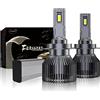 SCOZIA Lampadine per fari a LED, 200W 88000 Lumen 6000K Kit di conversione per fari a LED Bianco Freddo, Doppio Tubo di Rame, Fascio Regolabile, Confezione da 2, H7