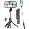 SelfieShow Mini Bastone Selfie Treppiede, 4 in 1 Selfie Stick Estensibile con Telecomando & Supporto Telefonico Rotazione a 360° Portatile Treppiede da Viaggio Compatibile con iPhone/Android