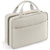 Lifewit Beauty Case da Viaggio Donna, Grande Trousse Trucchi da Appendere, Beautycase da Viaggio con 4 Trasparente Scomparti, Regalo Donna e Uomo, Grande, Grigio Chiaro