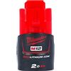 Milwaukee M12B2 - Batteria agli ioni di litio da 2,0 Ah, colore: Rosso