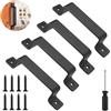 SAMSYOKI 4 Pezzi Maniglia Porta Scorrevole Nero Maniglie per Porte in Ghisa Robuste dal Design Vintage Maniglie per Mobili con Viti e Cacciavite per Porte di Capannoni Garage Armadi Credenza
