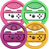 COODIO Volante Switch, Volante da Corsa Joy Con, Steering Wheel per Mario Kart 8 Deluxe / Nintendo Switch & Modello OLED, Verde / Rosa / Viola / Arancione Neon (4 Pezzi)