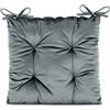 AmeliaHome Cuscino per sedia con nastri, 40 x 40 cm, in velluto, effetto velluto, Aleksa, antracite