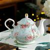 SOREZE Teiera Inglese Britannica da 400 ml con Base riscaldante in Porcellana, Set di teiere con fornello in Ceramica