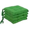 Corredocasa Set di 4 Cuscini per Sedia con Lacci a 4 Punti, Imbottiti e Rivestiti in PoliCotone - Design Confortevole, Made in Italy, Disponibili in Diversi Colori per Cucina Casa (Verde)