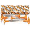 BETA - Serie Chiavi a Brugola con Impugnatura a T Professionali, Chiavi Maschio Esagonali Piegate Cromate Alta Coppia, Impugnatura Ergonomica Antiscivolo, Set 6 Pezzi, 96T/S6