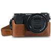 MegaGear Custodia in Vera Pelle compatibilie con Sony Alpha A6100, A6400 - Marrone