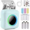 WingFly Mini Stampante Fotografica Istantanea Portatile, Stampante Termica Bluetooth con Ricarica USB e 13 Rotoli di Carta, per Note, Diario, Elenco, Memo Supporto per Android iOS Smartphone (Blue)