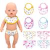 Xerteam Confezione da 8 pannolini per bambole, vestiti per bambole, pannolini e bavaglini, accessori per vestiti per bambole da 14 pollici, decorazione per ragazze, regalo di compleanno, pigiama party