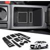 BIXUAN compatibile con Audi Q3 F3 2019-2023 2024 Tappetini Antiscivolo per Console Centrale Bracciolo Tappetini in Gomma, Supporto per Bevande Tappetino Antiscivolo per Porte