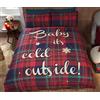 Christmas Tartan Set Copripiumino Westie, Poliestere-Cotone, Rosso, Singolo