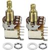 FLEOR 2PCS Potenziometro per interruttore a pressione per chitarra A500K Pot Audio Taper Copper Long Split Shaft per parti di basso per chitarra elettrica