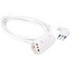 Poly Pool - PP2628 Prolunga Elettrica 3 Metri Cavo Estensibile - Spina Salvaspazio Grande 16A e 2 Prese P40 Pluristandard Schuko 10/16A Bianco