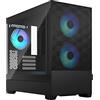 Fractal Design Pop Mini Air RGB Black - Tempered Glass Clear Tint - Honeycomb Mesh Front - TG side panel - Three 120 mm Aspect 12 RGB fans included - mATX High Airflow PC Gaming Case