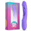 Good Vibes Only Flax Vibrating Dildo with G-Spot Stimulator Purple