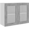 vidaXL Mobile Pensile con Vetro Grigio Cemento 80x31x60 cm Multistrato