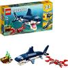 LEGO Creator Creature degli Abissi, Set 3 in 1 con Animali Giocattolo Marini da Costruire come Squalo, Calamaro, Granchio e Rana Pescatrice, Giochi per Bambini e Bambine da 7 Anni, Idee Regalo 31088