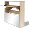 vidaXL Scarpiera con 2 Ripiani e Specchio Colore Rovere 63x17x67 cm