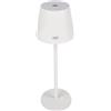 PNI LTW04 Lampada da Tavolo con LED da 2,5 W, Batteria 1200 mAh, Ricarica tramite USB-C, 150 lumen, Luce bianca calda 3000 K, Colore Bianco