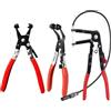 CISSIYOG Pinza per fascette auto da 3 pezzi, pinza per fascette stringitubo con collo dritto, Pinza per fascette a molla con albero in filo metallico, Pinza per fascette stringitubo con smusso