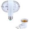 Haofy Lampadina Rotante a Colori, Lampadina da Palcoscenico a LED E27, Luce Stroboscopica a 2 Teste RGB Che Cambia Colore con Portalampada per DJ Disco Birthday Party Club Bar Decor(EU)