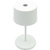 Zafferano, Lampada Olivia Mini, Lampada da Tavolo Portatile e Ricaricabile con Controllo Touch, Adatta per Salotto ed Esterni, Dimmer, 2700-3000 K, Altezza 22 cm, Colore Bianco