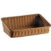 Lambo Cesto portaoggetti in plastica rattan intrecciato a mano, rettangolare, in vimini, per tè, pane, picnic, cosmetici, 40 x 30 x 12 cm