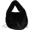 LYEAA Borsa a tracolla chic da donna Borsa a tracolla morbida e soffice Tinta unita Borsa leggera invernale da donna in pelliccia sintetica leggera (Bianco)