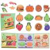 ASTARON Puzzle magnetico con 80 pezzi adesivi riutilizzabili per bambini, 42 pezzi puzzle 3 in 1 cibo Preschool Education Learning Travel Toys Car Plane Activities