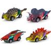 MUYAPAY 4 Dinosauro Giocattolo, Auto Dinosauri per Bambini, Giocattolo Dinosauri Jurassic World, Giocattoli Bambino, Regalo di Compleanno di Pasqua di Natale per Ragazze Ragazzi di 2 3 4 5 6 7 8 Anni