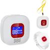Chatthen Salvavita Anziani, Pulsante Salvavita Anziani WiFi, App Tuya Smart/Smart Life per Ricevere Notifiche da Remoto (Supporto solo 2.4GHz Wi-Fi), 1 Ricevitore + 1 Pulsante+1 Bracciale