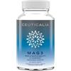ceuticalia Integratore di Magnesio Mag 3 - Bisglicinato di Magnesio ad Alto Dosaggio, Malato, Marino - Stress, Stanchezza, Rilassamento Muscolare - Vitamina B6-90 Capsule, 45 Giorni