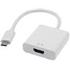 APM 590478 - Adattatore USB 3.1 Tipo-C/HDMI maschio/femmina - Trasmissione audio e immagine - Consente di collegare MacBook Pro o PC portatile a TV HD, monitor LCD HD, retroilluminato - Bianco