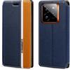 Shantime Custodia Flip in Pelle PU Bicolore con Chiusura Magnetica Invisibile Compatibile con OPPO Realme GT7 Pro 5G, Cover Elegante e Protettiva (Blu)