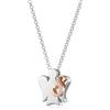 VLNET Collana in argento 925 con angelo, lettera in argento rosato e zirconi bianchi. Collezione Angeli Roberto Giannotti (S)