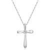 GAVU Collana da Donna Argento 925 con Ciondolo Crocifisso, Collana Punto Luce da Donna con Croce di Diamante di Zirconia Cubica, Regalo Cresima e Comunione