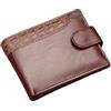 SAMEZA Portafoglio corto da uomo con fermaglio, porta carte, borsa da uomo, modello coccodrillo, in pelle PU di alta qualità, con fermasoldi, per uomo, colore caffè