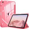 FINTIE Custodia per iPad (A16) 11ª Generazione 11 (2025)/iPad 10ª Generazione 10,9 (2022) con Portapenne - Sottile Leggero Cover Cristallina Retro e Bordo con Auto Sveglia/Sonno, Rosa
