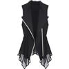 Yeooa Gilet Senza Maniche in Chiffon Estivo da Donna Cardigan Lungo Casual Leggero Cardigan Manica Corta Estiva da Donna con Gilet Cocktail d'Affari (Nero,L)