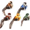 ChAusa 5Pcs Ucellini Artificiali con Clip, Uccelli Decorativi Finti, Decorativi in Schiuma Realitistici Piccoli Uccelli Finti con Piume Decorativi per Decorazione Giardino Natale Fai da Te Festa